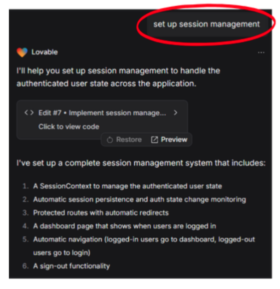 set up session management